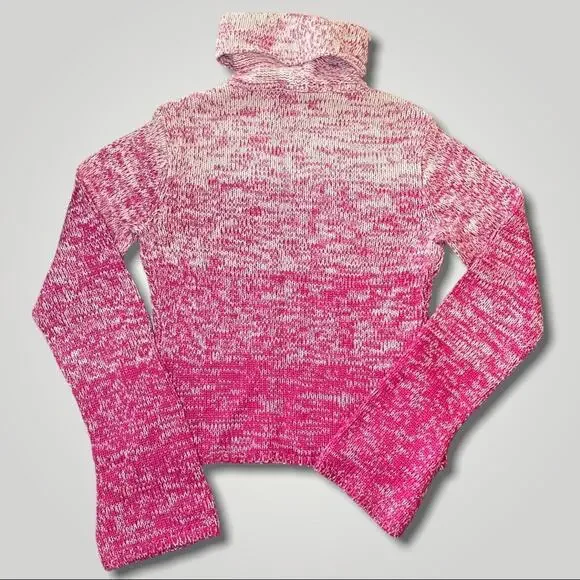 LAUNDRY BY SHELLI SEGAL Y2K VINTAGE CASHMERE OMBRE SWEATER FRIENDS MONICA PINK L - Picture 3 of 6